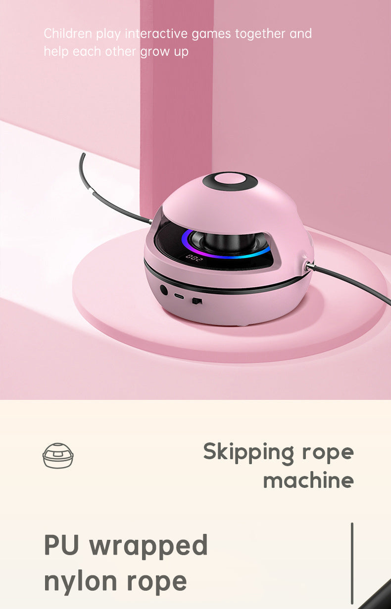 Smart Rope Skipping Machine Smart Jump Rope Machine 10-level Speed Adjustment Led Seven-color Light Wireless Music Function - Korvel
