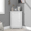 Modern White Triangle Corner Bathroom Cabinet with Adjustable Shelf