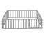 Full Size Gray Wood Daybed Frame with Fence