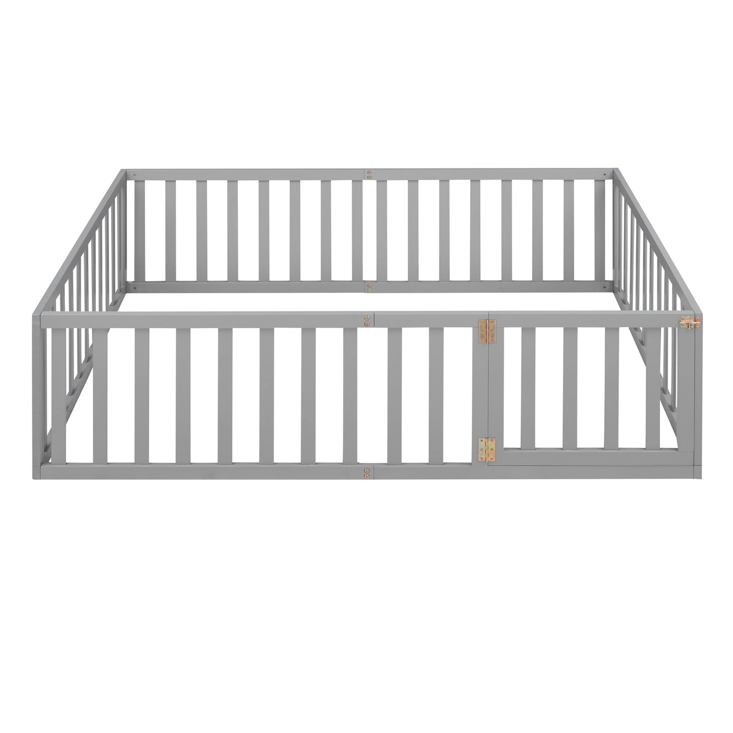 Full Size Gray Wood Daybed Frame with Fence