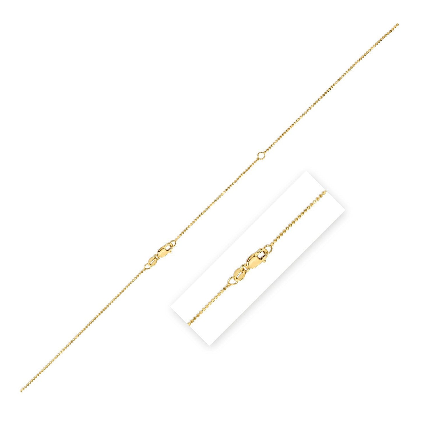 14k Yellow Gold Double Extendable Bead Chain Necklace