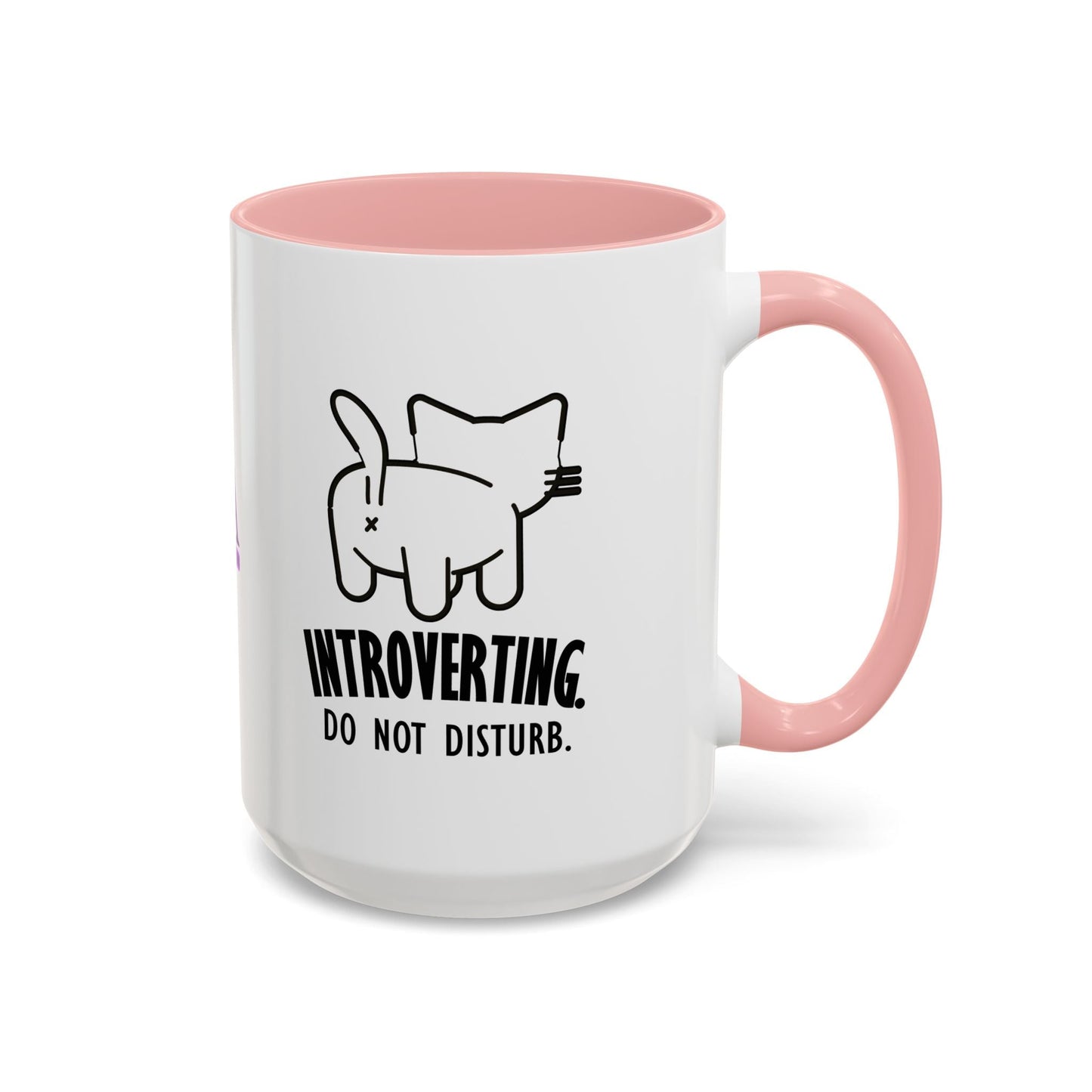 Introvertido. No molestar. Taza de café de gato en dos tonos