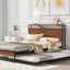 Cama de Plataforma de Metal Tamaño Queen con Trundle y Puertos USB - Negro