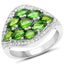 2.37 Carat Chrome Diopside & Diamond Sterling Silver Engagement Ring