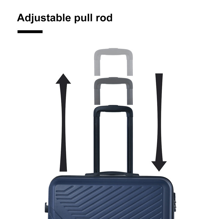 3 Piece Luggage Sets ABS Lightweight Suitcase with Two Hooks, Spinner Wheels, TSA Lock, (20/24/28) Navy - Korvel