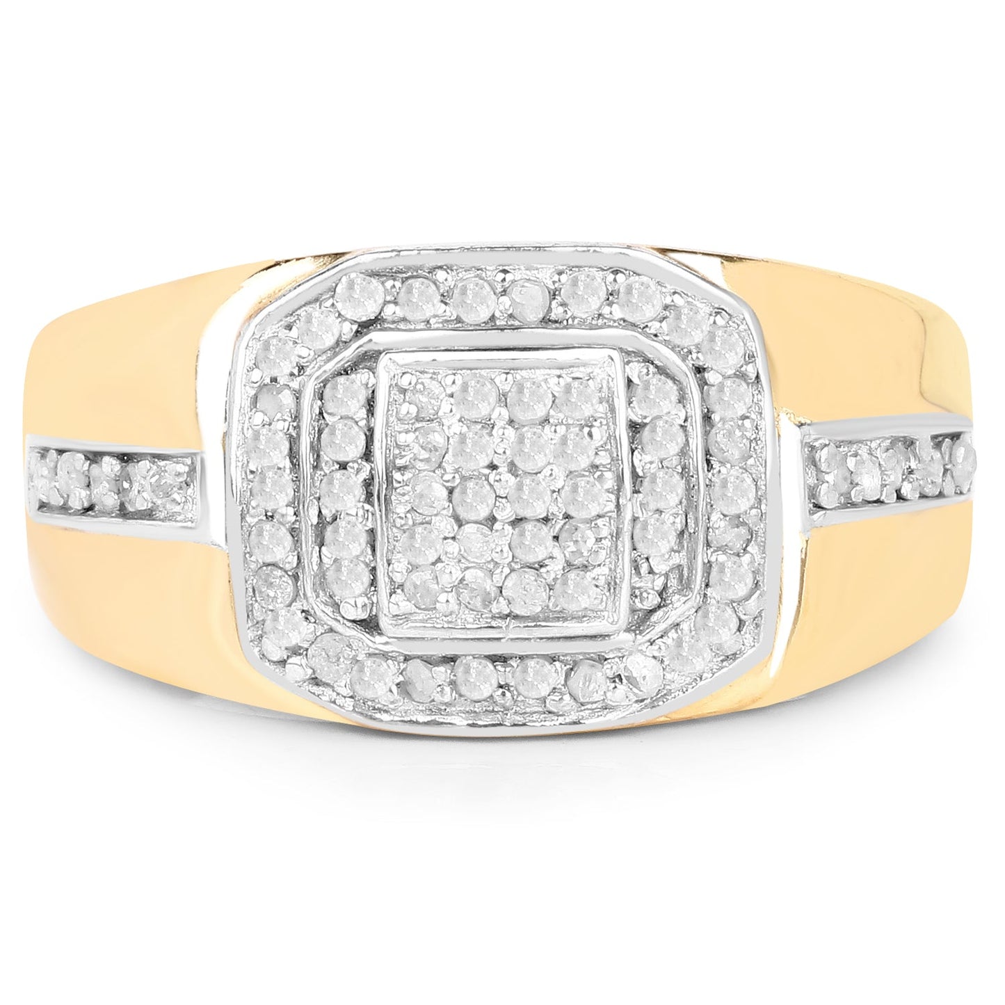 14K Yellow Gold Plated Diamond Engagement Ring