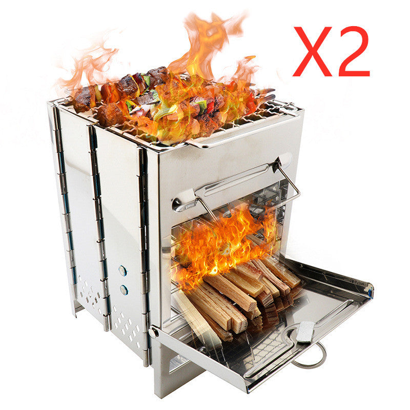 Adjustable Lightweight Camping Wood Stove for Outdoor Cooking