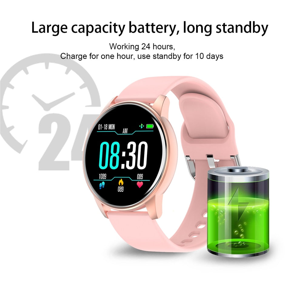 Women Smart Watch Real-time Weather Forecast Activity Tracker Heart Rate Monitor Sports Ladies Smart Watch Men For Android IOS - Korvel