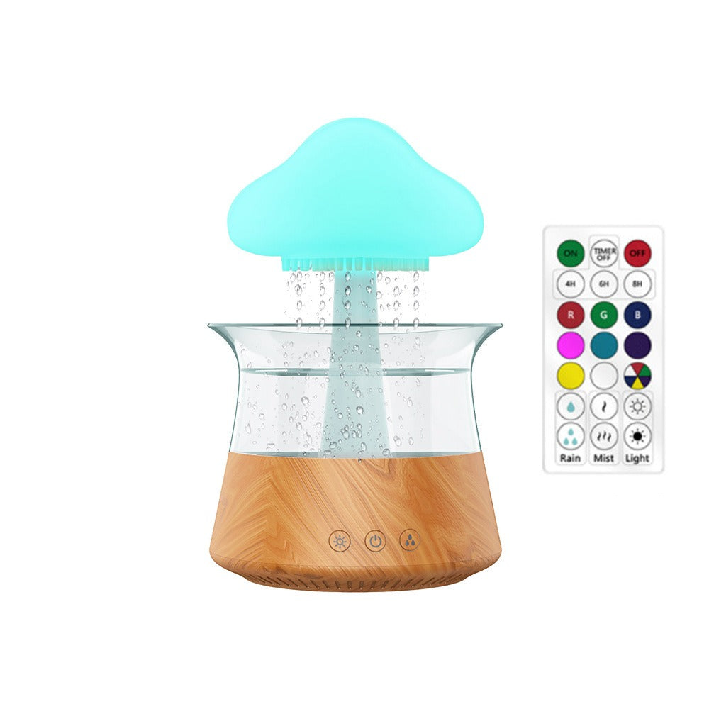 New Designed Cool Mist Essential Oil 7 Colors LED Night Light Wood Grain Cloud Rain Water Air Humidifier - Korvel