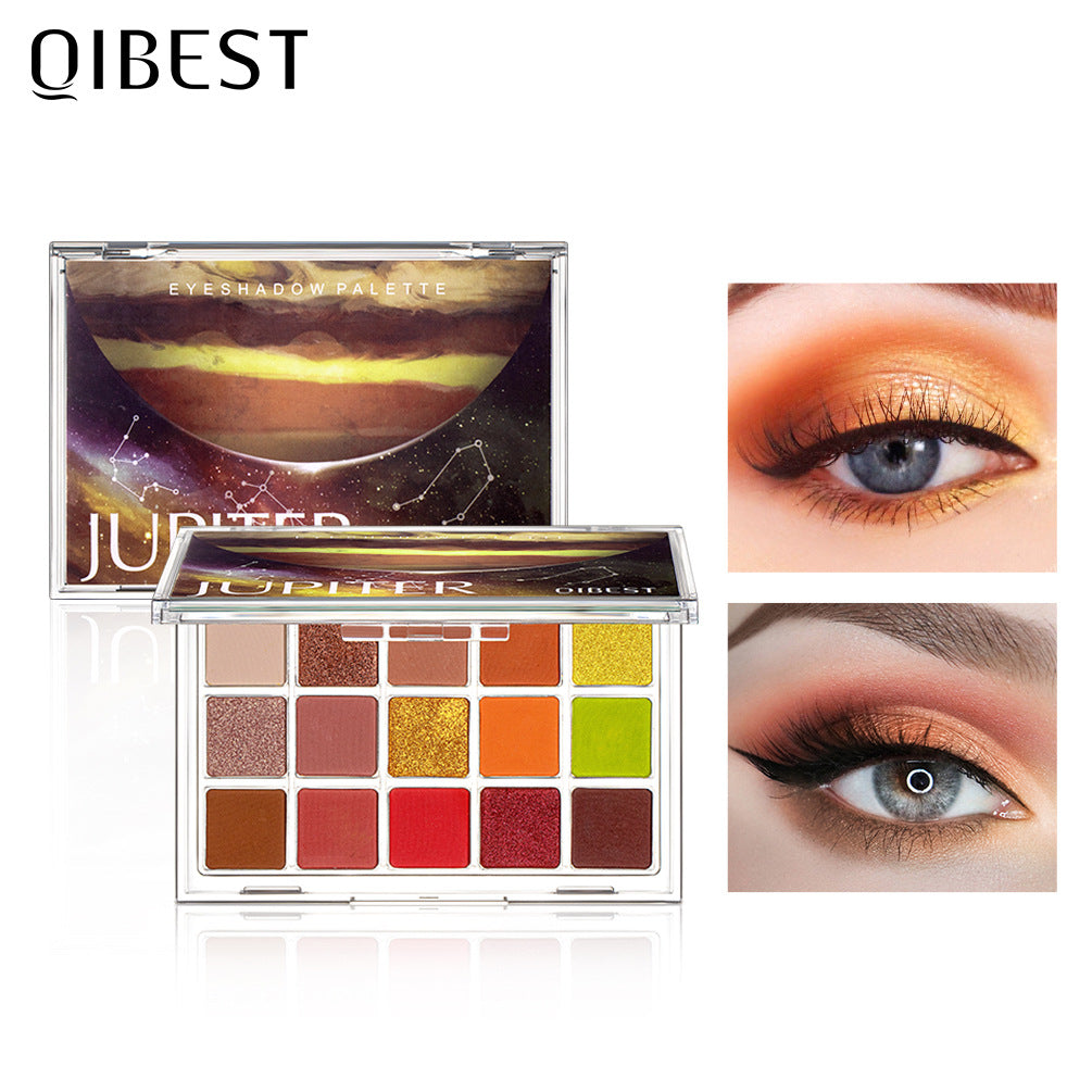 QIBEST Sombra de Ojos Estrellada - 15 Tonos Perlescentes Terrosos