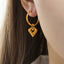 Heart Shape Lapis Lazuli Dangle Earrings - Korvel