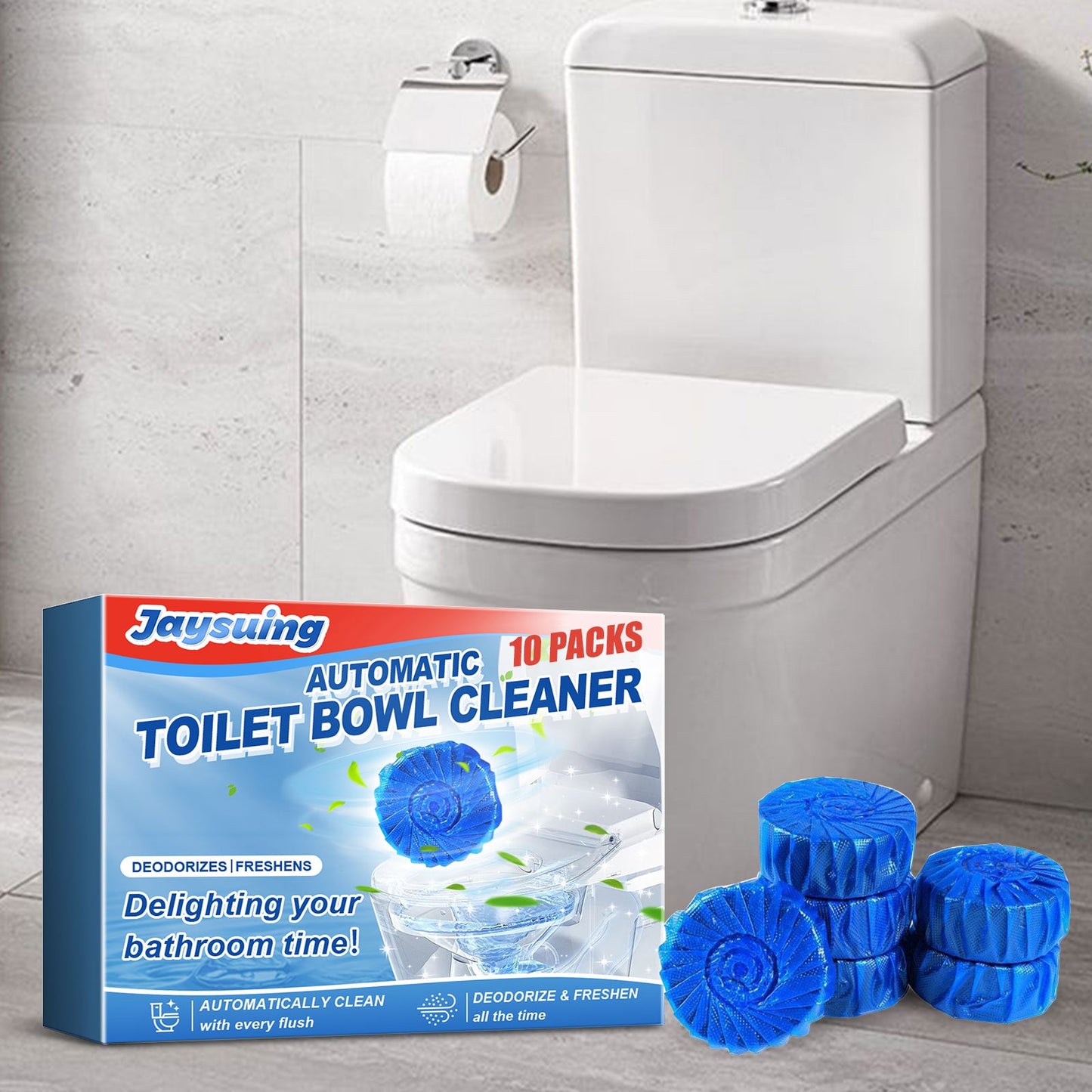 Automatic Toilet Bowl Cleaner, Household Descaling Deodorizing Deodorizing Odors Fresh Toilet Cleaning Block - Korvel
