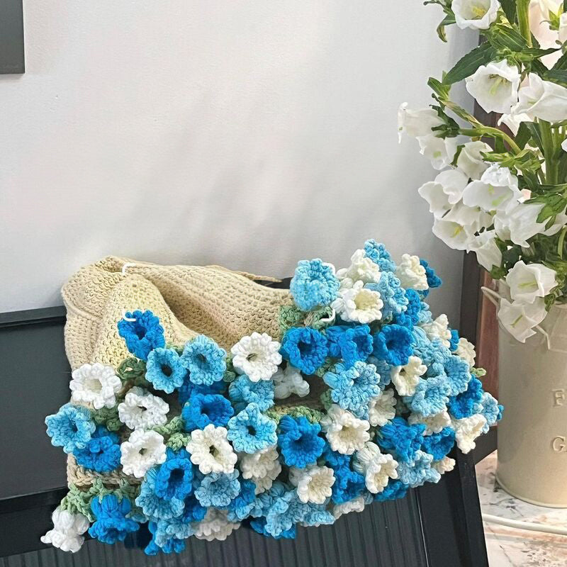 60cm New Creative Rose Bouquet Blanket (Finished), Crocheted Flower Bouquet Gift for Girlfriend - Korvel