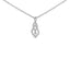 Sterling Silver Diamond Swirl Teardrop Pendant Necklace