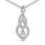 Sterling Silver Diamond Swirl Teardrop Pendant Necklace
