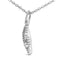 Sterling Silver Diamond Swirl Teardrop Pendant Necklace