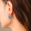 Leaf patchwork heart-shaped earrings with a niche design and titanium steel earrings - Korvel