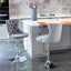 Ensemble de 2 tabourets de bar gris réglables avec base en chrome