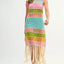 Vestido de ganchillo de múltiples colores con flecos para mujeres
