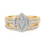 Ensemble de mariage en diamant en cluster marquise plaqué or jaune 14K en argent sterling