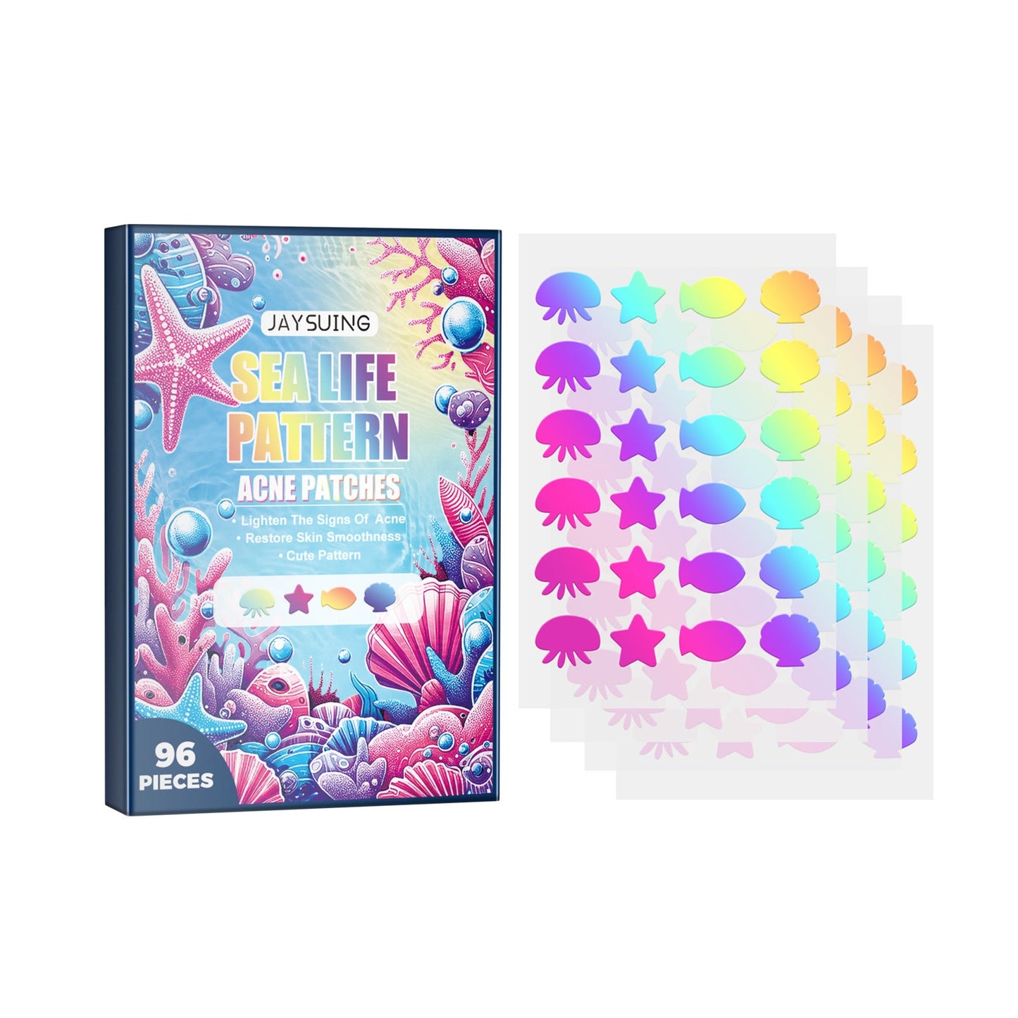 Sea Life Pattern Acne Patches, Lighten Acne Acne Repair Facial Skin Concealer Acne Patch - Korvel