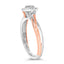 Bague en cœur en argent sterling plaqué or rose 14K avec diamants