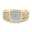 Ensemble de Mariage en Argent Sterling Plaqué Or Jaune 14K avec Diamants