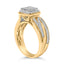 Ensemble de Mariage en Argent Sterling Plaqué Or Jaune 14K avec Diamants