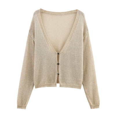 Versatile Women's Long Sleeve Knit Cardigan Jacket