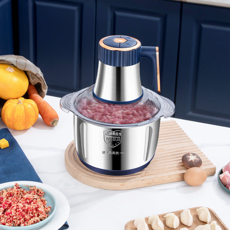 Electric Meat Grinders, 5L Food Processor, Stainless Steel Multifunctional Vegetable Slicer, Kitchen Chopper & Mixer - Korvel
