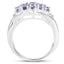 Anillo de Plata Esterlina con Tanzanita y Topacio Blanco de 2.41 Quilates