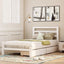 Wood platform bed with two drawers twin (white) - Korvel