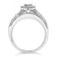 Ensemble de Mariage Motif Cœur en Argent Sterling et Diamants