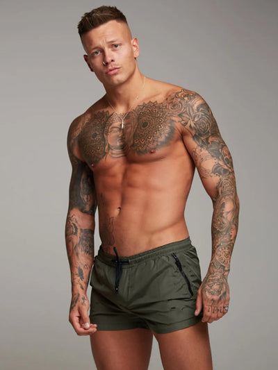 Men's Plus Size Drawstring Active Shorts with Pockets