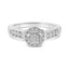 Bague Halo Ronde en Argent Sterling avec Accent de Diamant