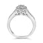 Bague Halo Ronde en Argent Sterling avec Accent de Diamant