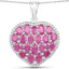 5.00 Carat Genuine Ruby and White Diamond Pendant in Sterling Silver