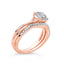14K Rose Gold Plated Sterling Silver Diamond Round Halo Bridal Set