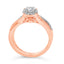 14K Rose Gold Plated Sterling Silver Diamond Round Halo Bridal Set