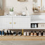 Banc de rangement pour chaussures blanc moderne avec rangement caché