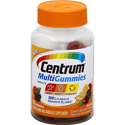 Gomitas Multivitamínicas Centrum para Adultos - Cereza, Frambuesa, Naranja