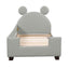 Twin Size Upholstered Daybed with Carton Ears Shaped Headboard  Grey - Korvel