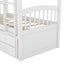 Twin over Twin Wood Bunk Bed with Trundle and Drawers White - Korvel
