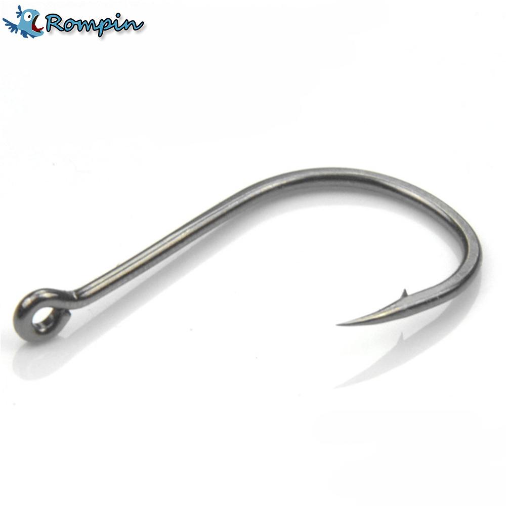 Hameçons de pêche circulaires en acier au carbone Rompin - Taille #2-15, 50 pièces