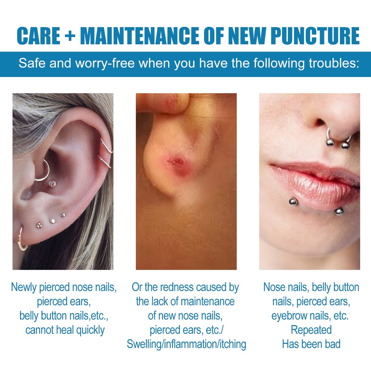 Gotas de Cuidado Premium para Piercings para el Mantenimiento de Piercings en las Orejas