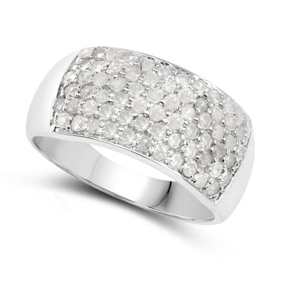 1.21 Carat Genuine White Diamond Sterling Silver Engagement Ring