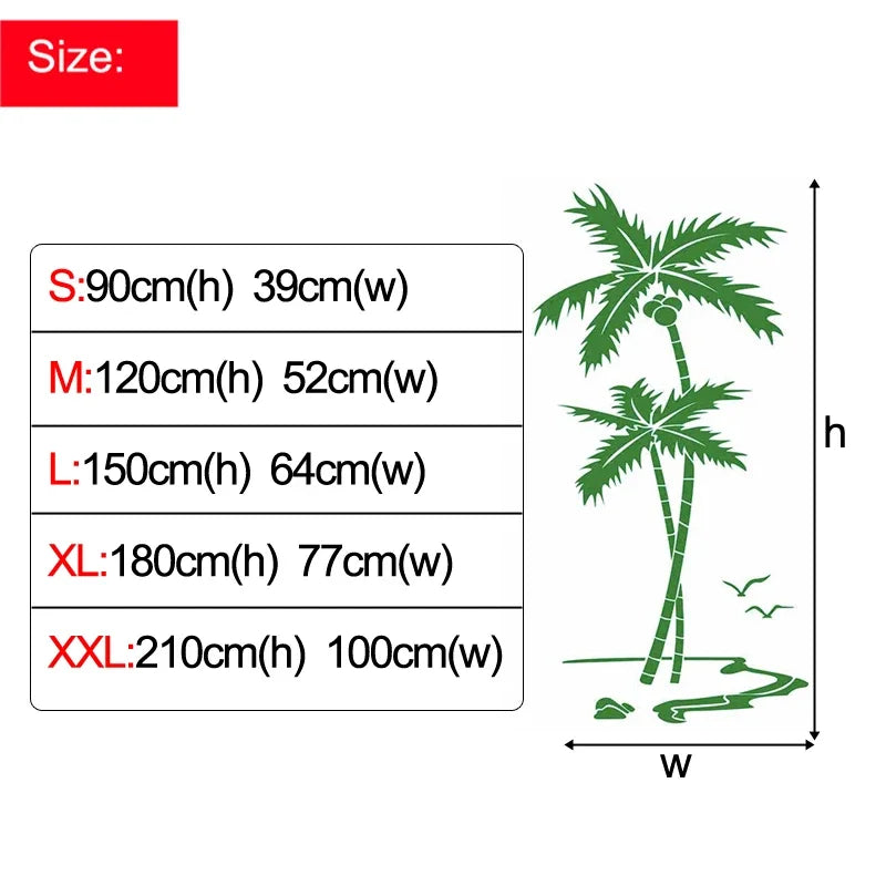 3D Coconut Tree Acrylic Mirror Wall Sticker For Children's Room Dining Room Living Room DIY TV Wall Background Home Decoration - Korvel