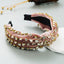 Exaggerated Fashion Hair Bands Female Corduroy Temperament Sweet Hair Ornaments Wide Side Knotted With Diamonds Headband - Korvel