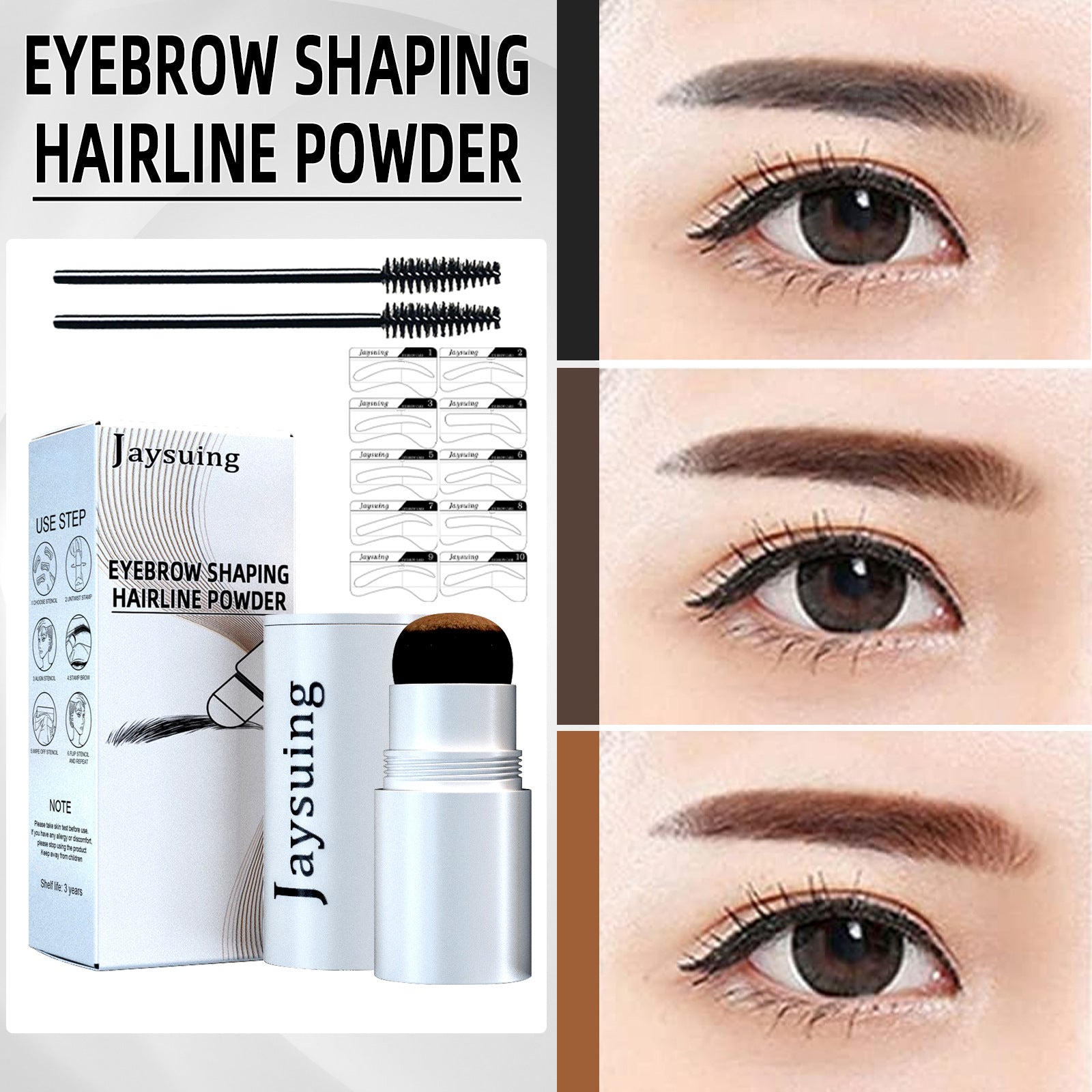 Jaysuing Eyebrow Printing Set Eyebrow Powder Hairline Retouching Eyebrow Shape Portable Hairline Eyebrow Repair Shadow Powder - Korvel