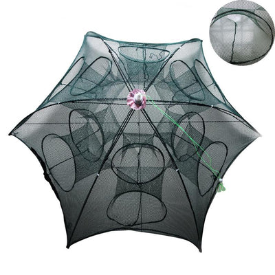 12 Holes Foldable Crab Fish Trap Cast Net Cast Folding Fishing Net - Korvel